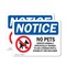 Signmission No Pets Service Animals Allowed, 5 in W x Rectangle, Vinyl Decal OS-2PACK-NS-D-35-L-16173 - alternate 1